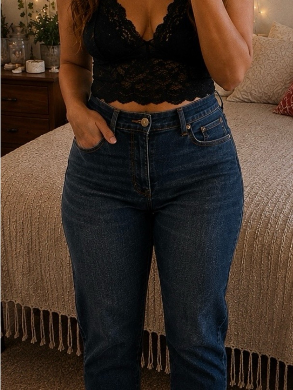 LuLaRoe Magic Waist Dark Denim Skinny Jeans